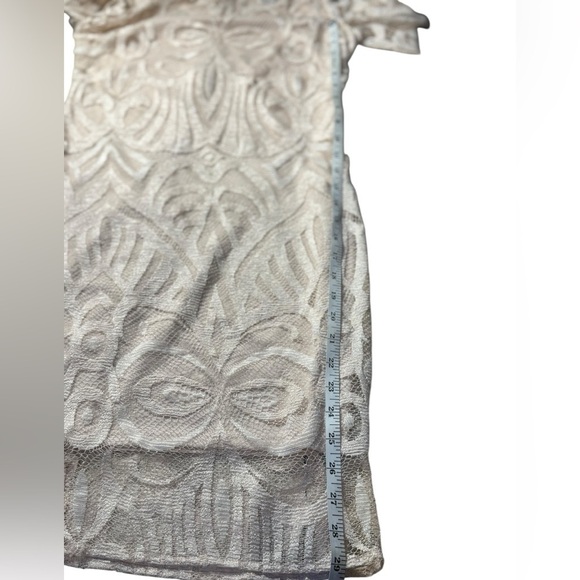 Julia Jordan Blush Pastel Pink Crochet Lace Illusion Sleeve Sheath Shift Dress 6 - Picture 14 of 16